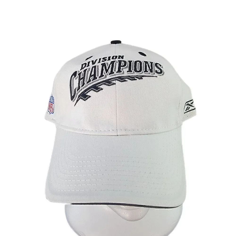 Division Champions NFL Reebok White Baseball Cap Hat Strapback - New!